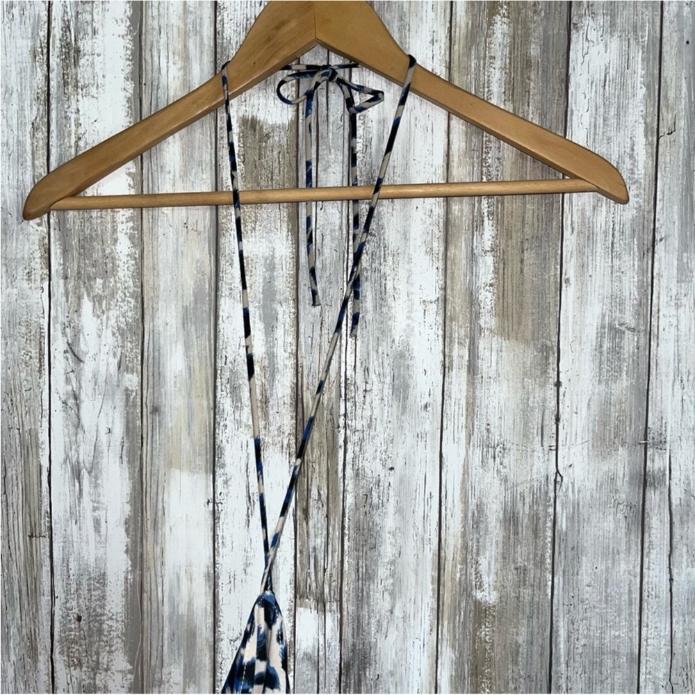 Tyche Blue and Black Leopard Print Halter - Picture 3 of 5